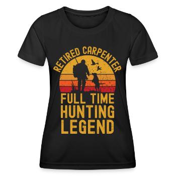 Pensionierter Zimmermann Jagdlegende - Frauen Funktions-T-Shirt - Schwarz - Vorne - AI Model Female 172 light (172cm)
