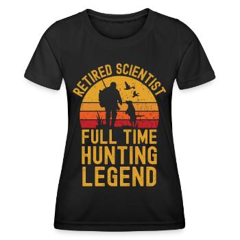 Pensionierte Wissenschaftler-Jagdlegende - Frauen Funktions-T-Shirt - Schwarz - Vorne - AI Model Female 172 light (172cm)