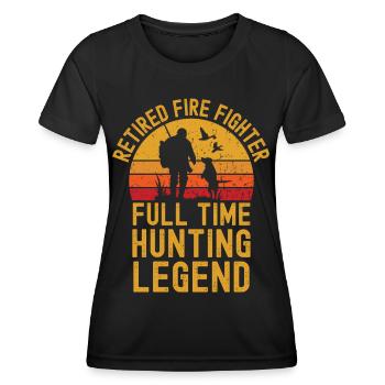 Pensionierte Feuerwehr Jäger Jagd legende - Frauen Funktions-T-Shirt - Schwarz - Vorne - AI Model Female 172 light (172cm)