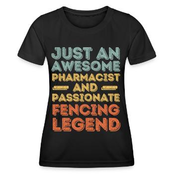 Apotheker Fechtlegende retro - Frauen Funktions-T-Shirt - Schwarz - Vorne - AI Model Female 172 light (172cm)