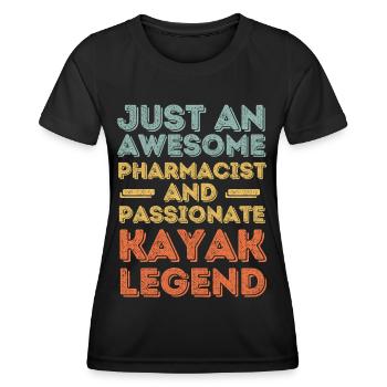 Pharmacist Kayak legend retro - Women's Functional T-Shirt - black - Front - AI Model Female 172 light (172cm)