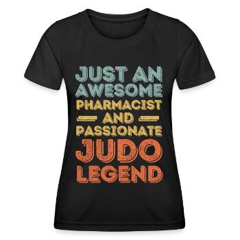 Pharmacist Judo legend retro - Women's Functional T-Shirt - black - Front - AI Model Female 172 light (172cm)
