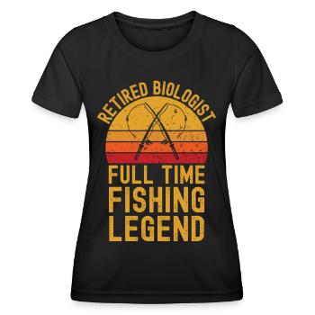 Légende de la pêche biologiste à la retraite - T-shirt sport Femme - noir - Devant - AI Model Female 172 light (172cm)