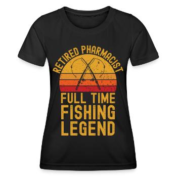 Pharmacien à la retraite légende de la pêche - T-shirt sport Femme - noir - Devant - AI Model Female 172 light (172cm)