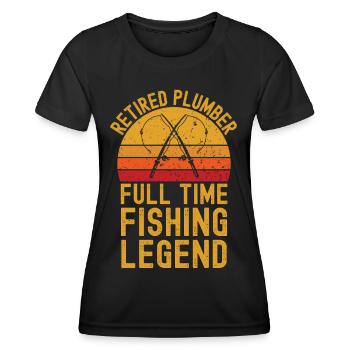 Retired plumber fishing legend - Women's Functional T-Shirt - black - Front - AI Model Female 172 light (172cm)
