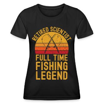 Légende de la pêche scientifique à la retraite - T-shirt sport Femme - noir - Devant - AI Model Female 172 light (172cm)