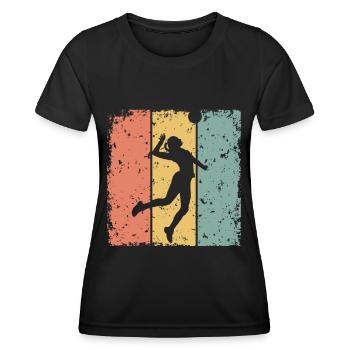 Volleyball féminin rétro - T-shirt sport Femme - noir - Devant - AI Model Female 172 light (172cm)