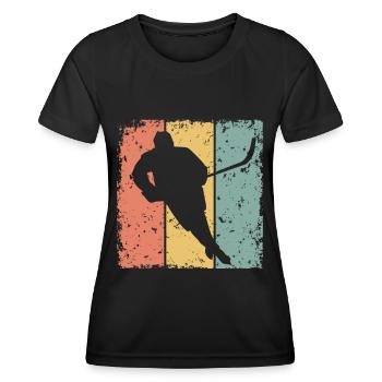Eishockey Retro - Frauen Funktions-T-Shirt - Schwarz - Vorne - AI Model Female 172 light (172cm)
