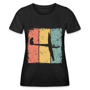 Rétro de glisse - T-shirt sport Femme - noir - Devant - AI Model Female 172 light (172cm)