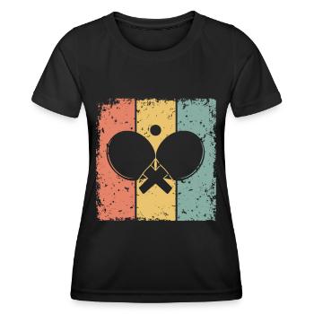 Tennis de table rétro - T-shirt sport Femme - noir - Devant - AI Model Female 172 light (172cm)