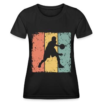 Basketball retro - Frauen Funktions-T-Shirt - Schwarz - Vorne - AI Model Female 172 light (172cm)