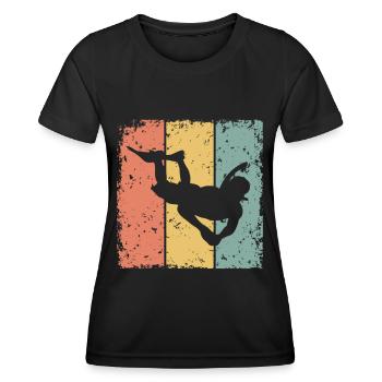 Snorkeling rétro - T-shirt sport Femme - noir - Devant - AI Model Female 172 light (172cm)