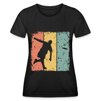 Frisbee rétro - T-shirt sport Femme - noir - Devant - AI Model Female 172 light (172cm)