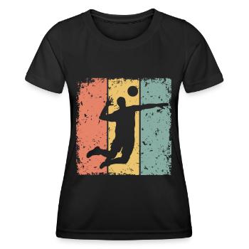 Volleyball rétro - T-shirt sport Femme - noir - Devant - AI Model Female 172 light (172cm)