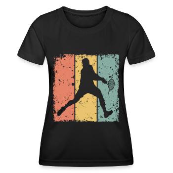 Tennis retro - Women's Functional T-Shirt - black - Front - AI Model Female 172 light (172cm)