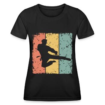 Taekwondo Retro - Frauen Funktions-T-Shirt - Schwarz - Vorne - AI Model Female 172 light (172cm)