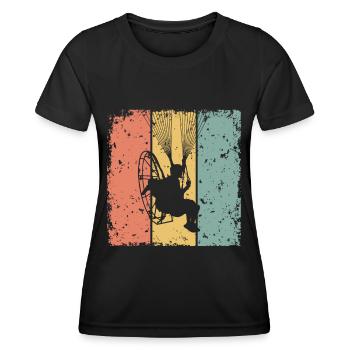 Paramoteur rétro - T-shirt sport Femme - noir - Devant - AI Model Female 172 light (172cm)