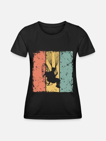 Paramotor retro - Women's Functional T-Shirt - black
