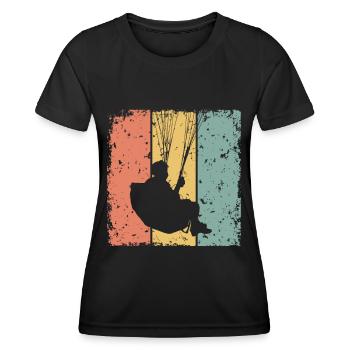 Parapente rétro - T-shirt sport Femme - noir - Devant - AI Model Female 172 light (172cm)