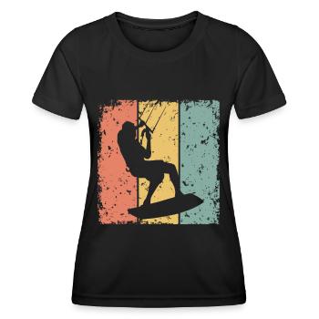 Kitesurf rétro - T-shirt sport Femme - noir - Devant - AI Model Female 172 light (172cm)