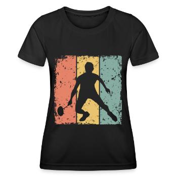 Badminton retro - Women's Functional T-Shirt - black - Front - AI Model Female 172 light (172cm)