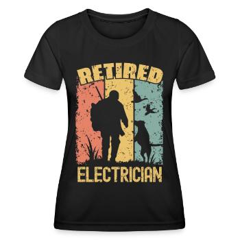 Hunting retired electrician - Women's Functional T-Shirt - black - Front - AI Model Female 172 light (172cm)