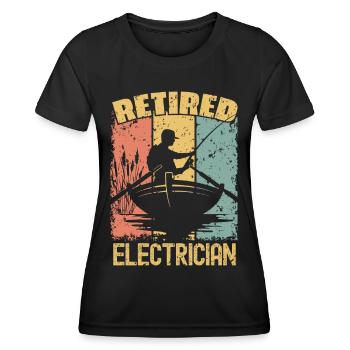 Angeln pensionierter Elektriker - Frauen Funktions-T-Shirt - Schwarz - Vorne - AI Model Female 172 light (172cm)