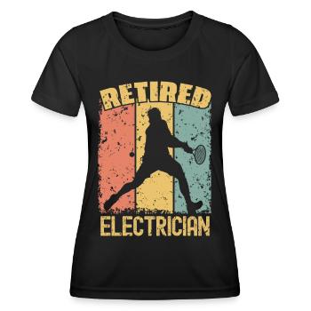 Tennis retired electrician - Women's Functional T-Shirt - black - Front - AI Model Female 172 light (172cm)