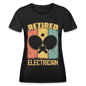 Table-tennis retired electrician - Women's Functional T-Shirt - black - Front - AI Model Female 172 light (172cm)