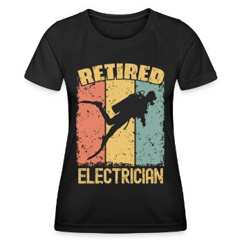 Diving retired electrician - Women's Functional T-Shirt - black - Front - AI Model Female 172 light (172cm)