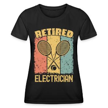 Tennis retired electrician - Women's Functional T-Shirt - black - Front - AI Model Female 172 light (172cm)