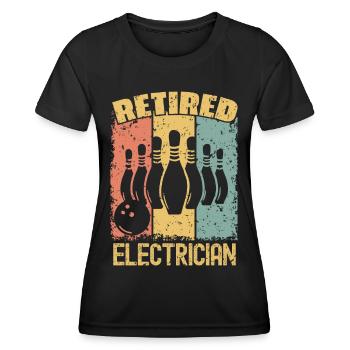 Bowling-Elektriker im Ruhestand - Frauen Funktions-T-Shirt - Schwarz - Vorne - AI Model Female 172 light (172cm)