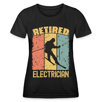 Skiing retired electrician - Women's Functional T-Shirt - black - Front - AI Model Female 172 light (172cm)