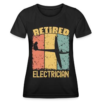 Électricien retraité de vol à voile - T-shirt sport Femme - noir - Devant - AI Model Female 172 light (172cm)