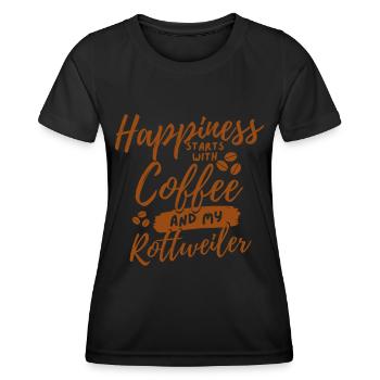 Coffee Rottweiler lover - Women's Functional T-Shirt - black - Front - AI Model Female 172 light (172cm)