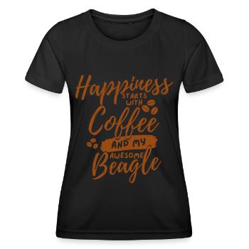 Coffee Beagle lover - Women's Functional T-Shirt - black - Front - AI Model Female 172 light (172cm)