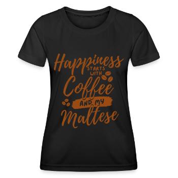 Amateur de café maltais - T-shirt sport Femme - noir - Devant - AI Model Female 172 light (172cm)