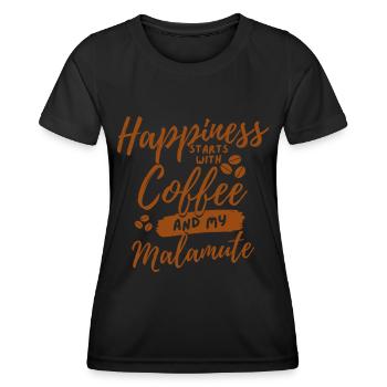 Coffee Malamute lover - Women's Functional T-Shirt - black - Front - AI Model Female 172 light (172cm)