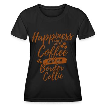 Coffee Border-collie lover - Women's Functional T-Shirt - black - Front - AI Model Female 172 light (172cm)