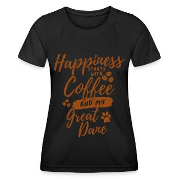 Café Amoureux des grand-danois - T-shirt sport Femme - noir - Devant - AI Model Female 172 light (172cm)