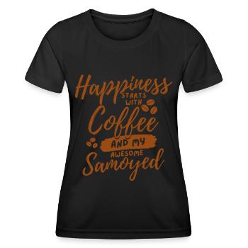 Coffee Samoyed lover - Women's Functional T-Shirt - black - Front - AI Model Female 172 light (172cm)