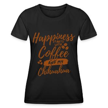 Coffee Chihuahua lover - Women's Functional T-Shirt - black - Front - AI Model Female 172 light (172cm)