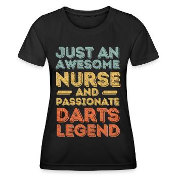 Nurse Darts légende rétro - T-shirt sport Femme - noir - Devant - AI Model Female 172 light (172cm)