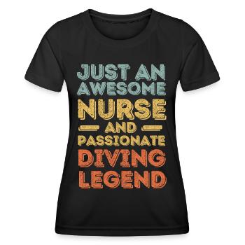 Krankenschwester Tauchlegende retro - Frauen Funktions-T-Shirt - Schwarz - Vorne - AI Model Female 172 light (172cm)