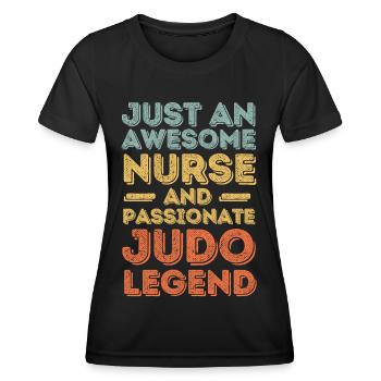 Nurse Judo legend retro - Women's Functional T-Shirt - black - Front - AI Model Female 172 light (172cm)