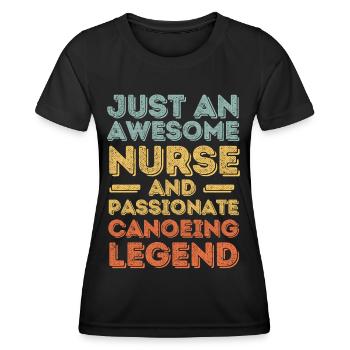 Nurse Canoeing legend retro - Women's Functional T-Shirt - black - Front - AI Model Female 172 light (172cm)
