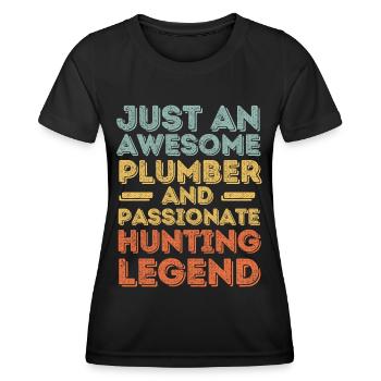 Plombier Légende de la chasse rétro - T-shirt sport Femme - noir - Devant - AI Model Female 172 light (172cm)