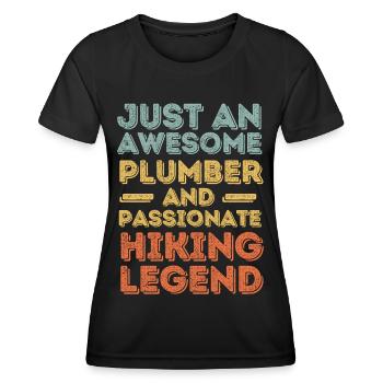 Plumber Hiking legend retro - Women's Functional T-Shirt - black - Front - AI Model Female 172 light (172cm)
