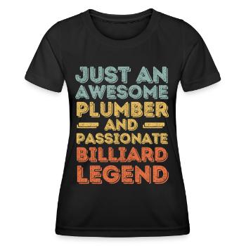 Klempner Billard Legende Retro - Frauen Funktions-T-Shirt - Schwarz - Vorne - AI Model Female 172 light (172cm)