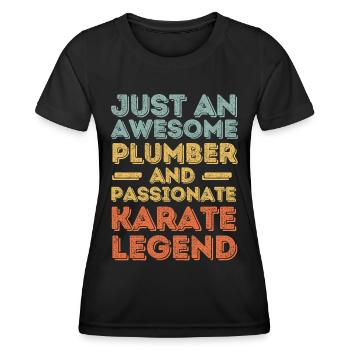 Plumber Karate legend retro - Women's Functional T-Shirt - black - Front - AI Model Female 172 light (172cm)